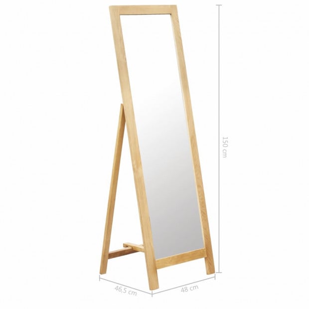 Freestanding Mirror 48x46.5x150 Cm Solid Oak Wood Image 6