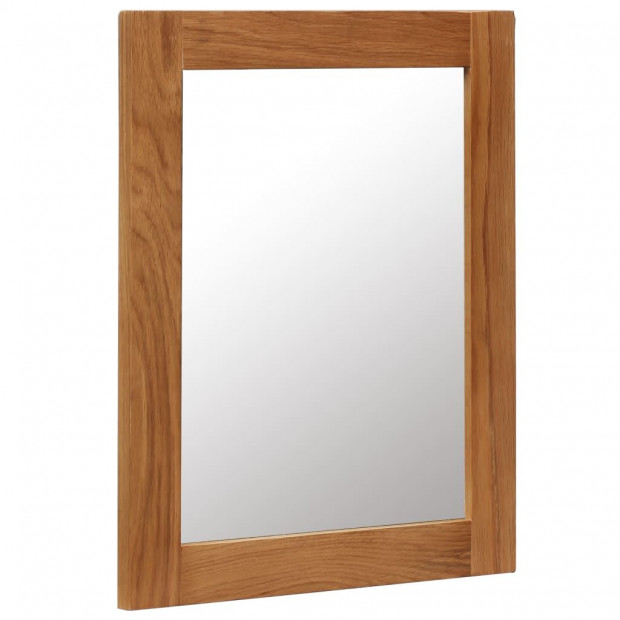 Mirror 40x50 Cm Solid Oak Wood Image 2