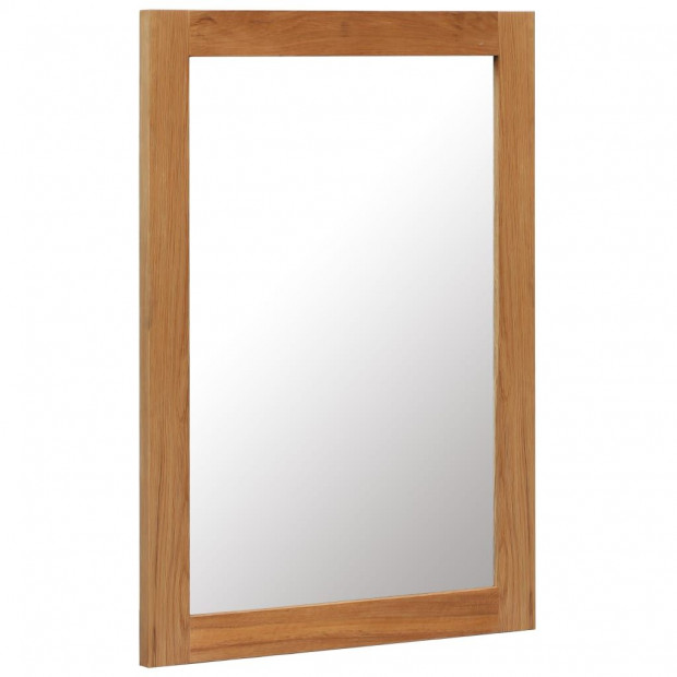Mirror 50x70 Cm Solid Oak Wood Image 2