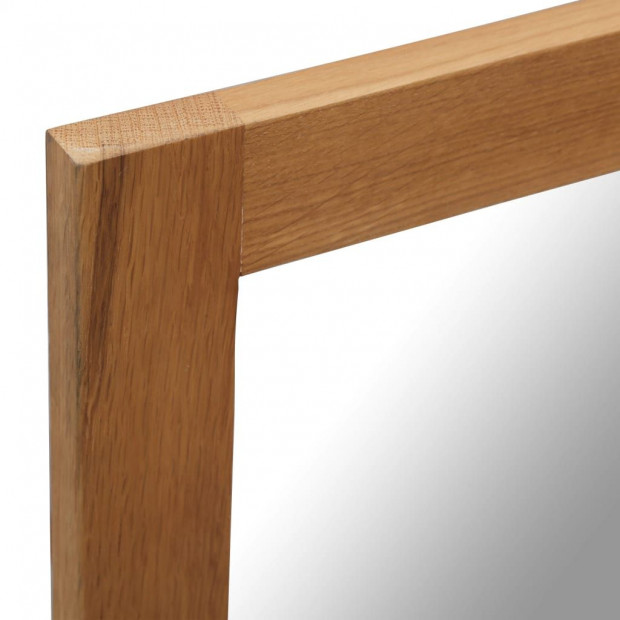 Mirror 50x70 Cm Solid Oak Wood Image 4
