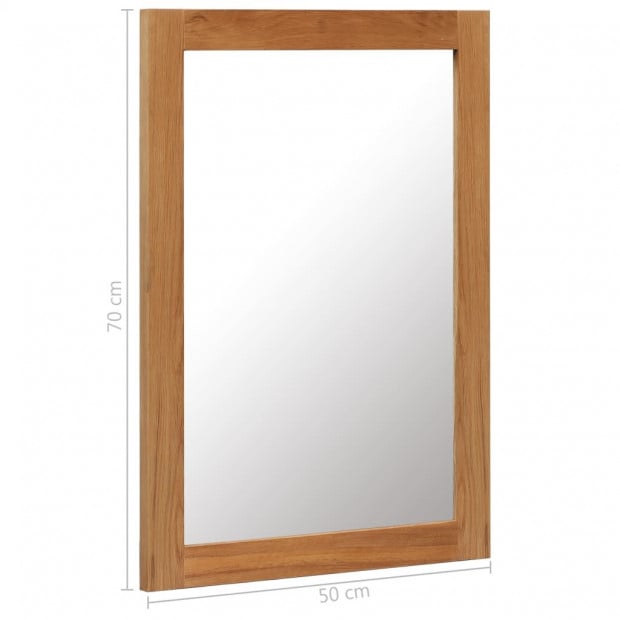 Mirror 50x70 Cm Solid Oak Wood Image 6