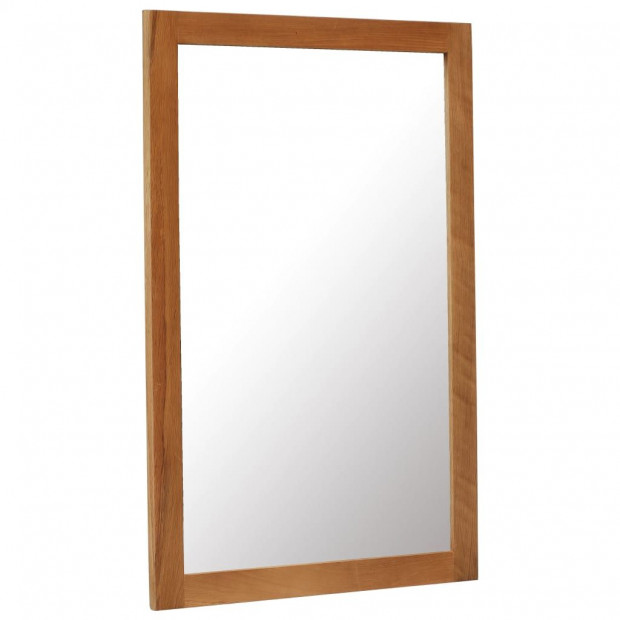 Mirror 60x90 Cm Solid Oak Wood Image 2