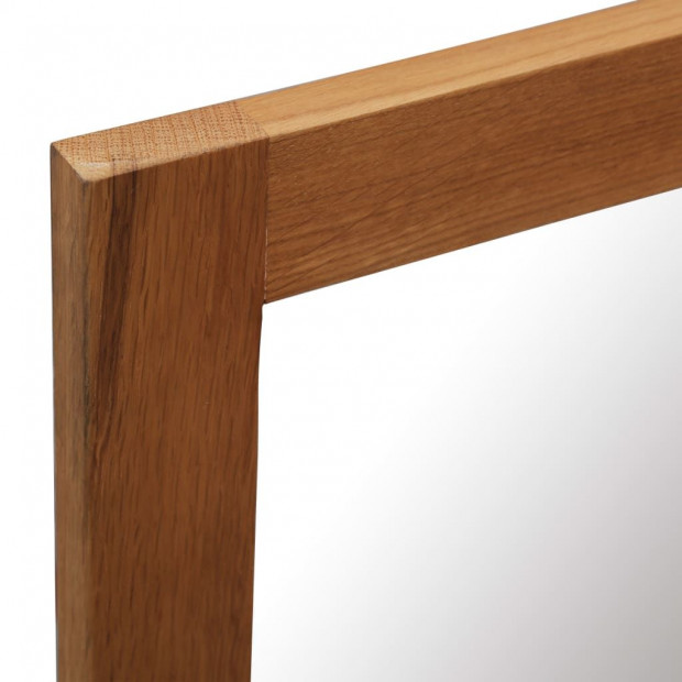 Mirror 60x90 Cm Solid Oak Wood Image 4