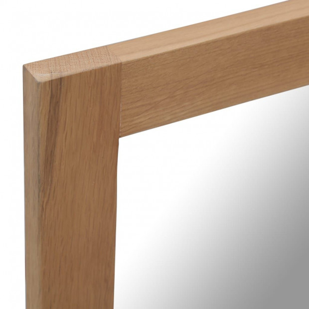 Mirror 50x140 Cm Solid Oak Wood Image 4