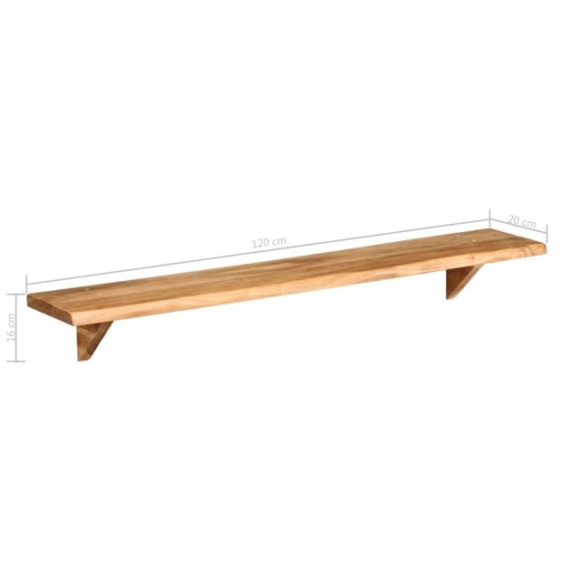 Wall Shelves 2 Pcs 120x20x16 Cm Solid Acacia Wood Image 5