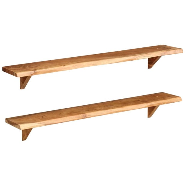 Wall Shelves 2 Pcs 120x20x16 Cm Solid Acacia Wood Image 8