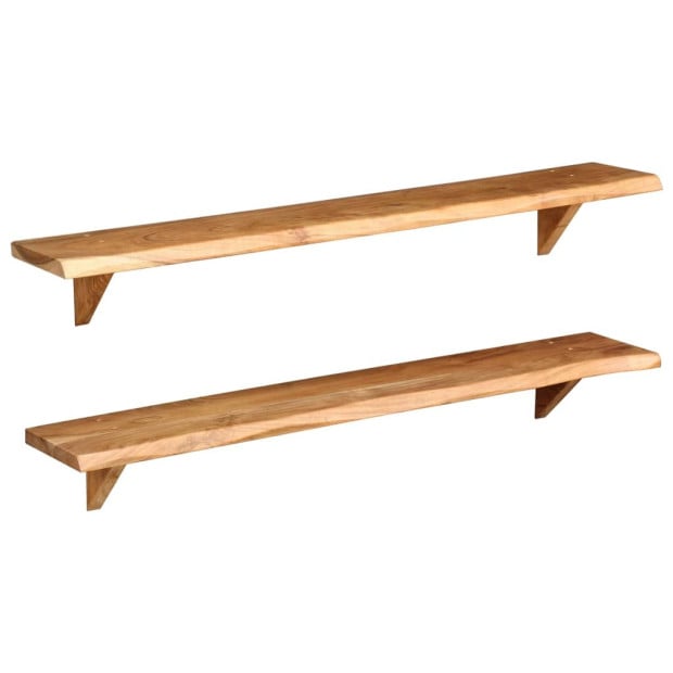 Wall Shelves 2 Pcs 120x20x16 Cm Solid Acacia Wood Image 9