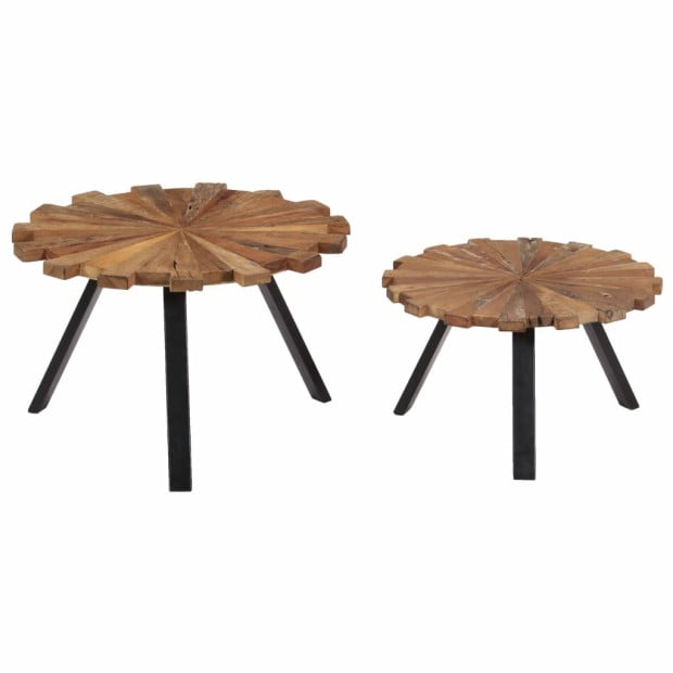 Coffee Tables 2 Pcs Solid Reclaimed Wood Image 5