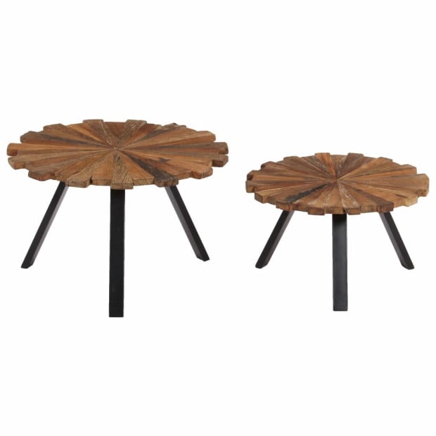 Coffee Tables 2 Pcs Solid Reclaimed Wood Image 6