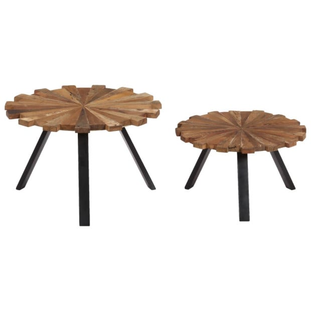 Coffee Tables 2 Pcs Solid Reclaimed Wood Image 7