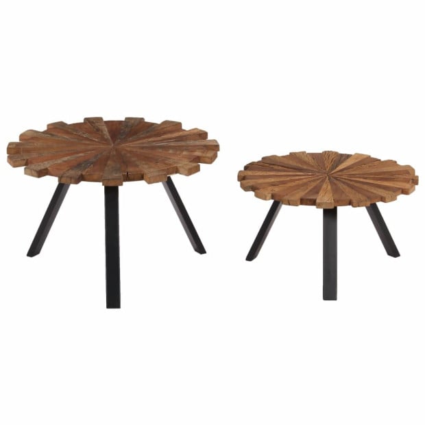 Coffee Tables 2 Pcs Solid Reclaimed Wood Image 9