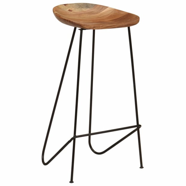Bar Stools 2 Pcs Solid Acacia Wood Image 2