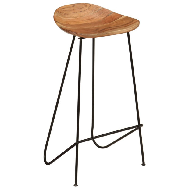 Bar Stools 2 Pcs Solid Acacia Wood Image 11