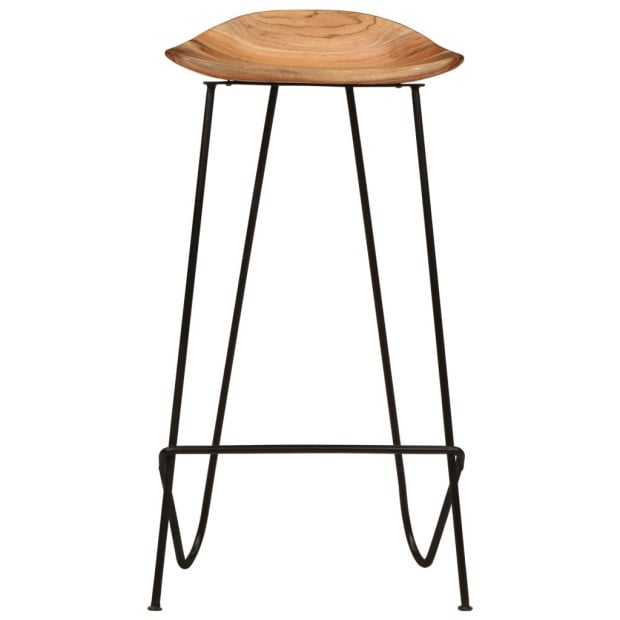 Bar Stools 2 Pcs Solid Acacia Wood Image 3