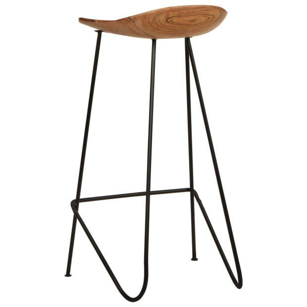 Bar Stools 2 Pcs Solid Acacia Wood Image 4