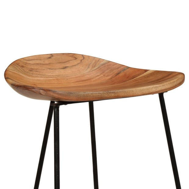 Bar Stools 2 Pcs Solid Acacia Wood Image 6