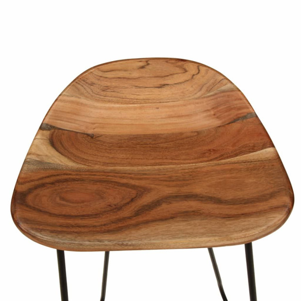 Bar Stools 2 Pcs Solid Acacia Wood Image 7