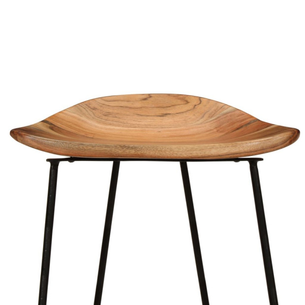 Bar Stools 2 Pcs Solid Acacia Wood Image 8