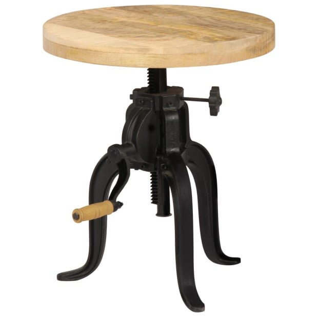 Side Table 45x(45-62) Cm Solid Mango Wood And Cast Iron