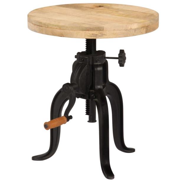 Side Table 45x(45-62) Cm Solid Mango Wood And Cast Iron Image 10
