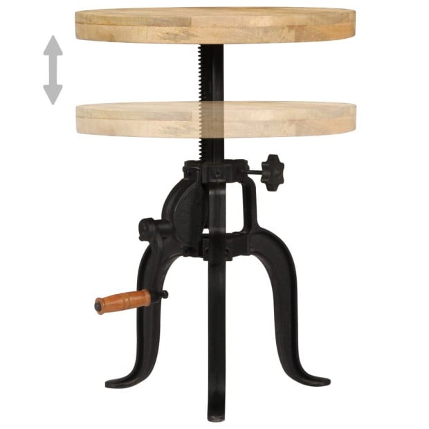 Side Table 45x(45-62) Cm Solid Mango Wood And Cast Iron Image 5
