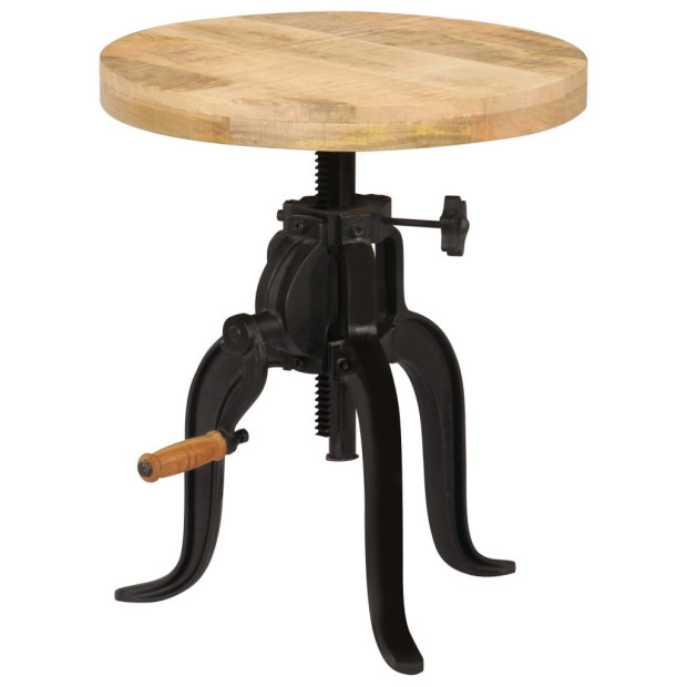 Side Table 45x(45-62) Cm Solid Mango Wood And Cast Iron Image 7