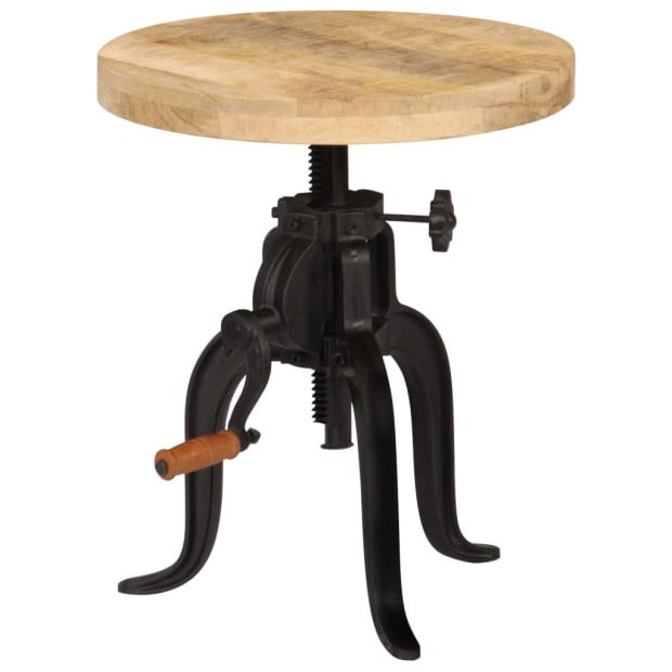 Side Table 45x(45-62) Cm Solid Mango Wood And Cast Iron Image 8