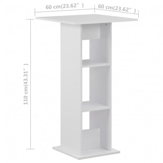 Bar Table White 60x60x110 Cm Image 6