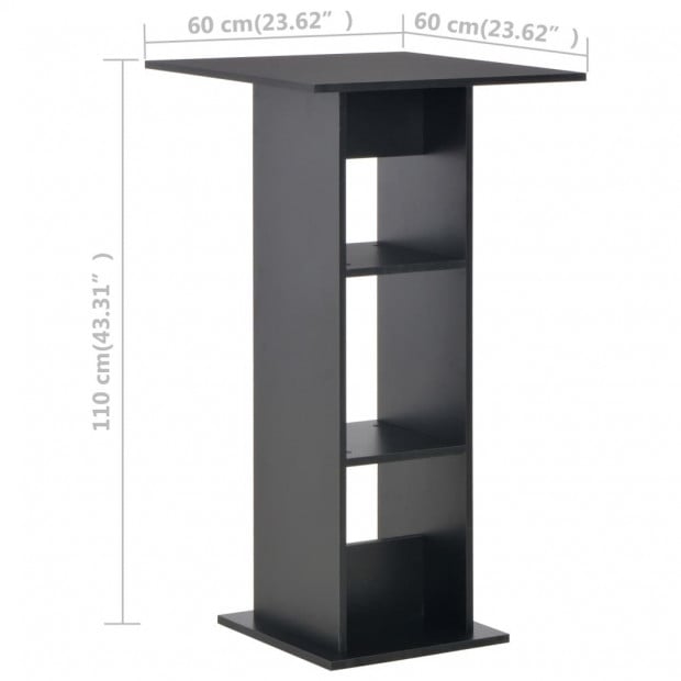 Bar Table Black 60x60x110 Cm Image 6