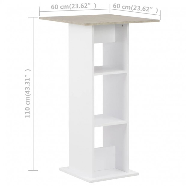 Bar Table White 60x60x110 Cm Image 6