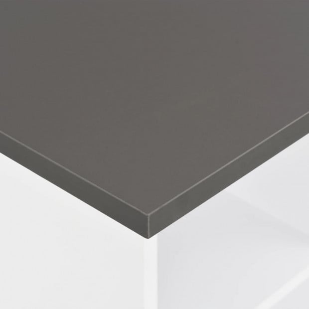 Bar Table White with Grey Table Top 60x60x110 Cm Image 2