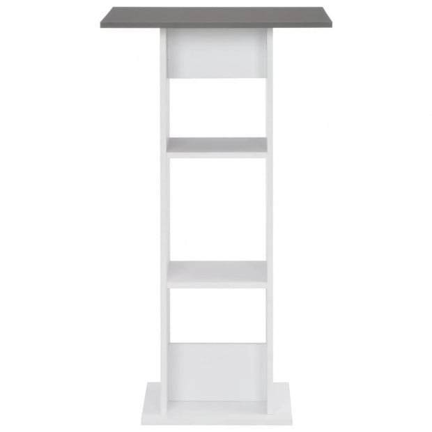 Bar Table White with Grey Table Top 60x60x110 Cm Image 3