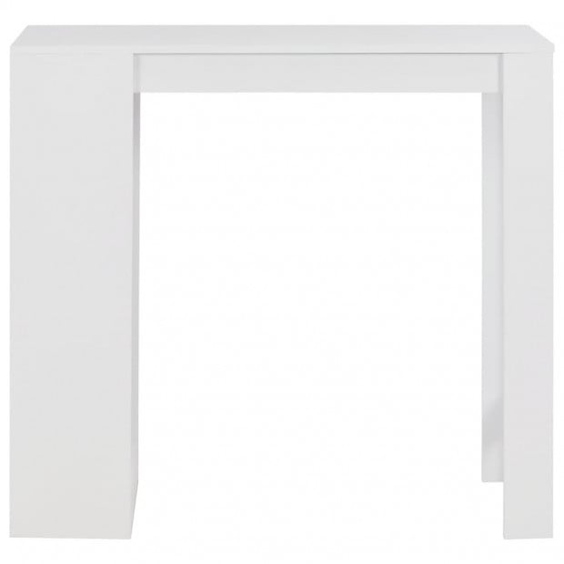 Bar Table With Shelf White 110x50x10cm Image 2