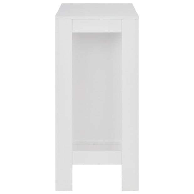 Bar Table With Shelf White 110x50x10cm Image 4