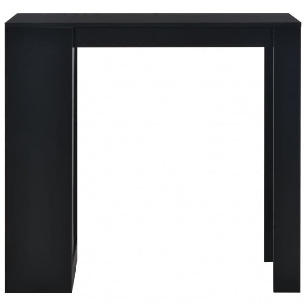 Bar Table With Shelf Black 110x50x103cm Image 3