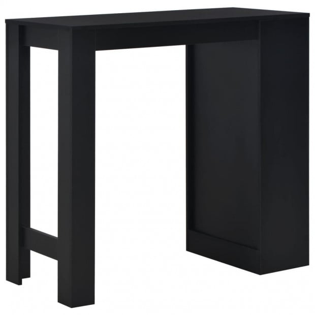 Bar Table With Shelf Black 110x50x103cm Image 4