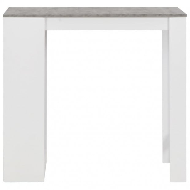 Bar Table With Shelf White with Concrete Colour Table Top 110x50x103 Cm Image 2