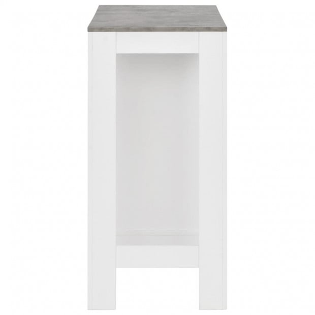 Bar Table With Shelf White with Concrete Colour Table Top 110x50x103 Cm Image 4