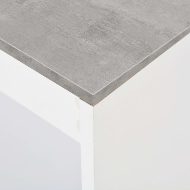 Bar Table With Shelf White with Concrete Colour Table Top 110x50x103 Cm Image 5