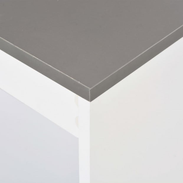 Bar Table With Shelf White with Grey Table Top 110x50x103 Cm Image 2