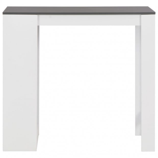 Bar Table With Shelf White with Grey Table Top 110x50x103 Cm Image 3