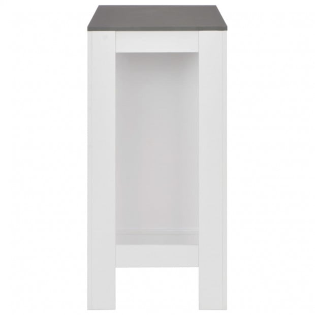 Bar Table With Shelf White with Grey Table Top 110x50x103 Cm Image 5