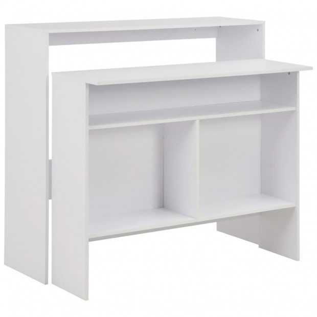 Bar Table With 2 Table Tops White 130x40x120cm