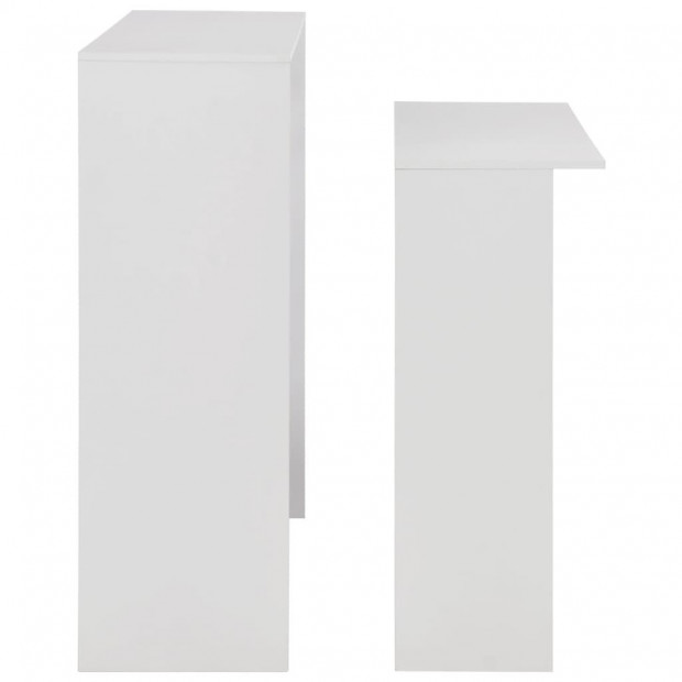 Bar Table With 2 Table Tops White 130x40x120cm Image 6