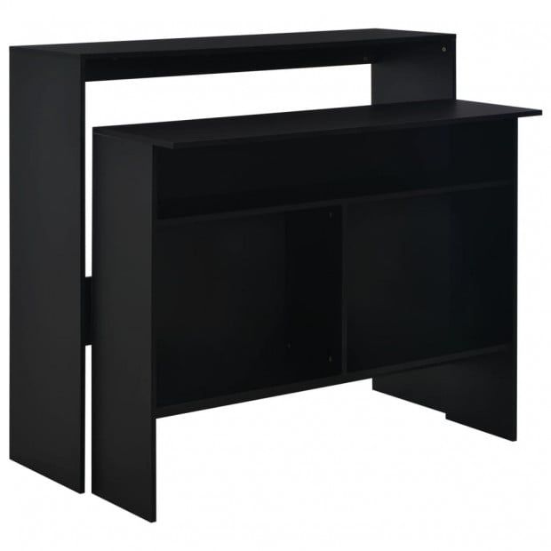 Bar Table With 2 Table Tops Black 130x40x120 Cm