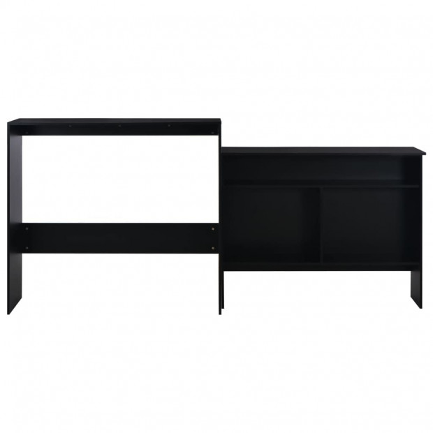 Bar Table With 2 Table Tops Black 130x40x120 Cm Image 4
