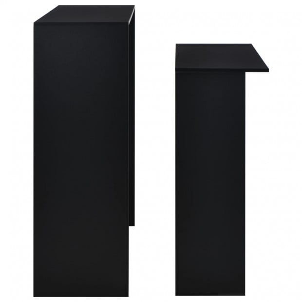 Bar Table With 2 Table Tops Black 130x40x120 Cm Image 7