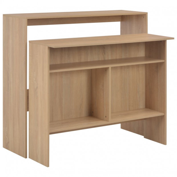 Bar Table With 2 Table Tops Oak 130x40x120 Cm