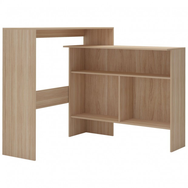 Bar Table With 2 Table Tops Oak 130x40x120 Cm Image 2