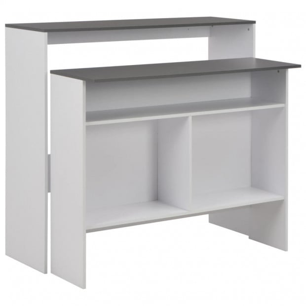 Bar Table With 2 Table Tops White And Grey 130x40x120 Cm